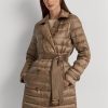 Abrigos acolchados metalizados Ralph Lauren para mujer en marrón Abrigos acolchados metalizados Ralph Lauren para mujer en marrón