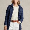 Abrigos acolchados plegables de tafetán azul Ralph Lauren para mujer