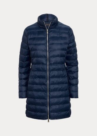 Abrigos acolchados plegables de tafetán azul Ralph Lauren para mujer
