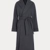 Abrigos cruzados de franela Ralph Lauren gris oscuro para mujer Abrigos cruzados de franela Ralph Lauren gris oscuro para mujer