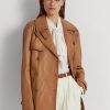 Abrigos cruzados de piel napa Ralph Lauren para mujer en color marrón Abrigos cruzados de piel napa Ralph Lauren para mujer en color marrón