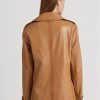 Abrigos cruzados de piel napa Ralph Lauren para mujer en color marrón Abrigos cruzados de piel napa Ralph Lauren para mujer en color marrón