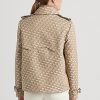Abrigos cruzados Ralph Lauren de jacquard con monograma para mujer en color caqui Abrigos cruzados Ralph Lauren de jacquard con monograma para mujer en color caqui
