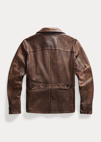 Abrigos de cuero Ralph Lauren para hombre en color marrón