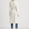 Abrigos de lino con espiga y cinturón Ralph Lauren para mujer en color crema Abrigos de lino con espiga y cinturón Ralph Lauren para mujer en color crema