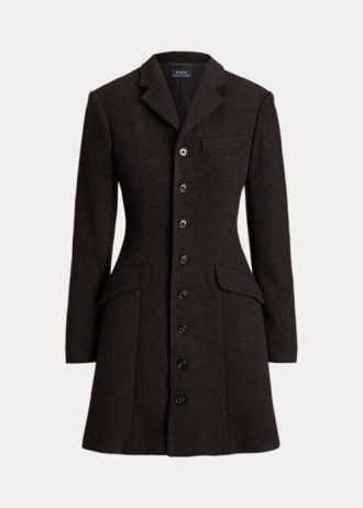 Abrigos entallados de tweed Ralph Lauren para mujer en color marrón