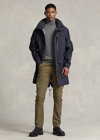 Abrigos impermeables con capucha Ralph Lauren para hombre en color azul marino