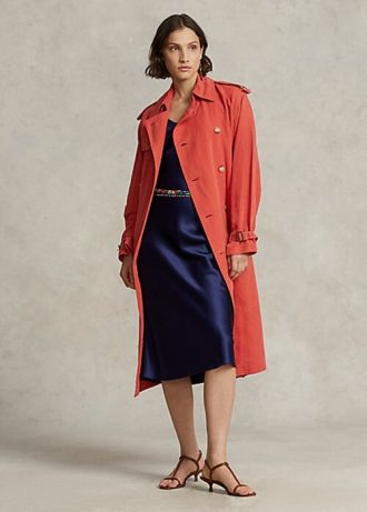 Abrigos Ralph Lauren de mezcla de seda naranja para mujer
