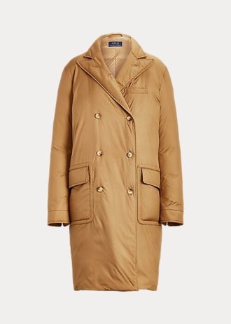 Abrigos tipo polo de plumón impermeables de Ralph Lauren para mujer en color caqui