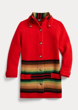 Abrigos tipo suéter de lana Ralph Lauren rojos para mujer
