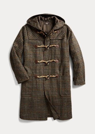 Abrigos tipo trenca de lana a cuadros multicolor de Ralph Lauren para mujer
