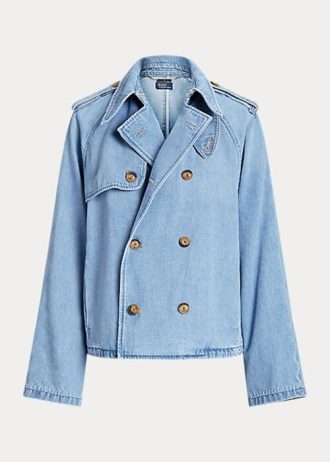Abrigos vaqueros de corte cuadrado extragrande de Ralph Lauren para mujer en azul
