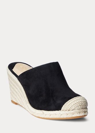 Alpargata de ante Ralph Lauren Pennie de mujer de color negro