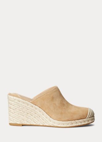 Alpargatas de ante Ralph Lauren Pennie de mujer de color caqui