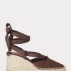 Alpargatas de cuña de lona Ralph Lauren para mujer en color chocolate Alpargatas de cuña de lona Ralph Lauren para mujer en color chocolate