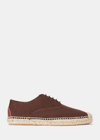 Alpargatas de lona con cordones Ralph Lauren para mujer en color marrón