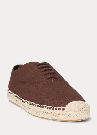 Alpargatas de lona con cordones Ralph Lauren para mujer en color marrón