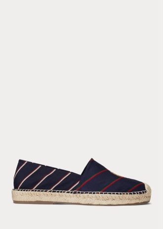 Alpargatas de rayas con escudo Cevio de Ralph Lauren para hombre en azul marino