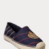 Alpargatas de rayas con escudo Cevio de Ralph Lauren para hombre en azul marino