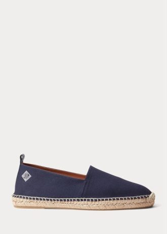 Alpargatas Ralph Lauren Bowsworth de lona con monograma para hombre en azul marino