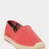 Alpargatas Ralph Lauren Cevio de lona lavada para hombre en color rojo