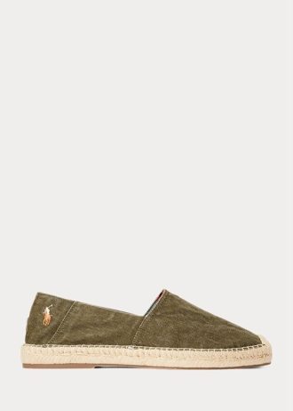 Zapatos casuales de lona lavada Ralph Lauren Cevio para hombre, color verde
