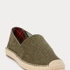 Alpargatas Ralph Lauren Cevio de lona lavada verdes para hombre