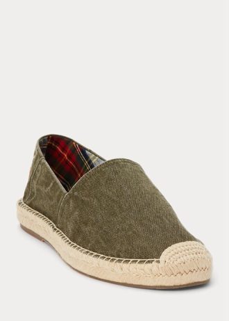 Zapatos casuales de lona lavada Ralph Lauren Cevio para hombre, color verde