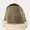 Alpargatas Ralph Lauren Cevio de lona lavada verdes para hombre