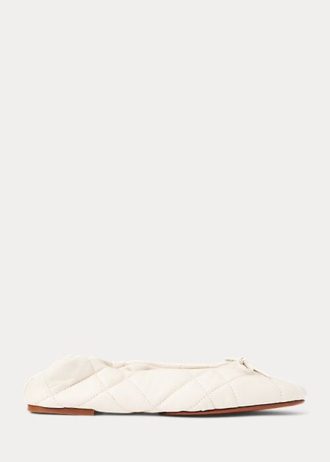 Bailarinas Ralph Lauren de piel de cordero acolchada color crema para mujer Bailarinas Ralph Lauren de piel de cordero acolchada color crema para mujer