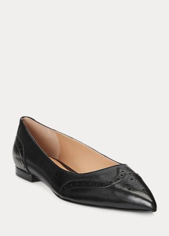 Bailarinas Ralph Lauren Loraine de piel bruñida para mujer, color negro Bailarinas Ralph Lauren Loraine de piel bruñida para mujer, color negro