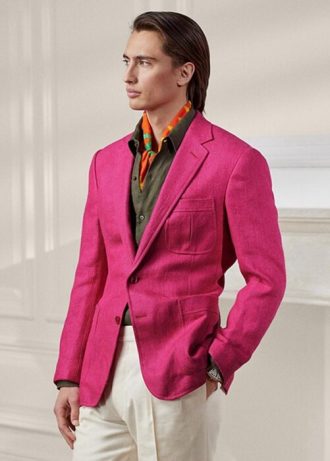 Blazer deportivo Ralph Lauren Kent de lino y seda en color rosa para hombre