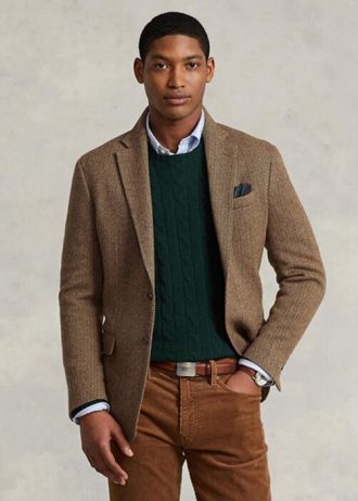 Blazer deportivo Ralph Lauren Polo Soft Herringbone marrón para hombre