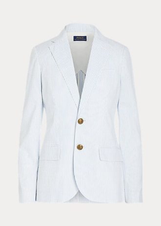 Blazers blancos de seersucker Ralph Lauren para mujer