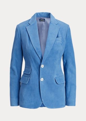 Blazers de ante de cordero Ralph Lauren azules para mujer