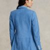Blazers de ante de cordero Ralph Lauren azules para mujer