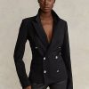 Blazers de lana elástica Ralph Lauren negros para mujer