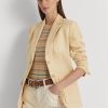 Blazers de lino con diseño de espiga de Ralph Lauren para mujer en amarillo Blazers de lino con diseño de espiga de Ralph Lauren para mujer en amarillo