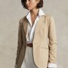 Blazers de sarga elástica Ralph Lauren beige para mujer