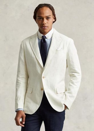 Blazers de traje de lino suave Ralph Lauren Polo blancos para hombre