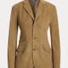 Blazers Ralph Lauren de ante y piel de cordero color caqui para mujer Blazers Ralph Lauren de ante y piel de cordero color caqui para mujer