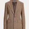 Blazers Ralph Lauren de mezcla de lino con diseño de espiga para mujer en color marrón Blazers Ralph Lauren de mezcla de lino con diseño de espiga para mujer en color marrón