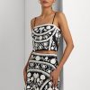 Blusa corta sin mangas con bordado Ralph Lauren para mujer, color blanco y negro Blusa corta sin mangas con bordado Ralph Lauren para mujer, color blanco y negro