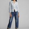 Blusa de algodón con bordado floral multicolor para mujer de Ralph Lauren