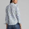 Blusa de algodón con bordado floral multicolor para mujer de Ralph Lauren