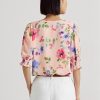 Blusa de georgette arrugada con estampado floral de Ralph Lauren en color rosa para mujer Blusa de georgette arrugada con estampado floral de Ralph Lauren en color rosa para mujer