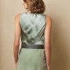 Blusa de satén lavado Ralph Lauren Gwinnett verde para mujer Blusa de satén lavado Ralph Lauren Gwinnett verde para mujer