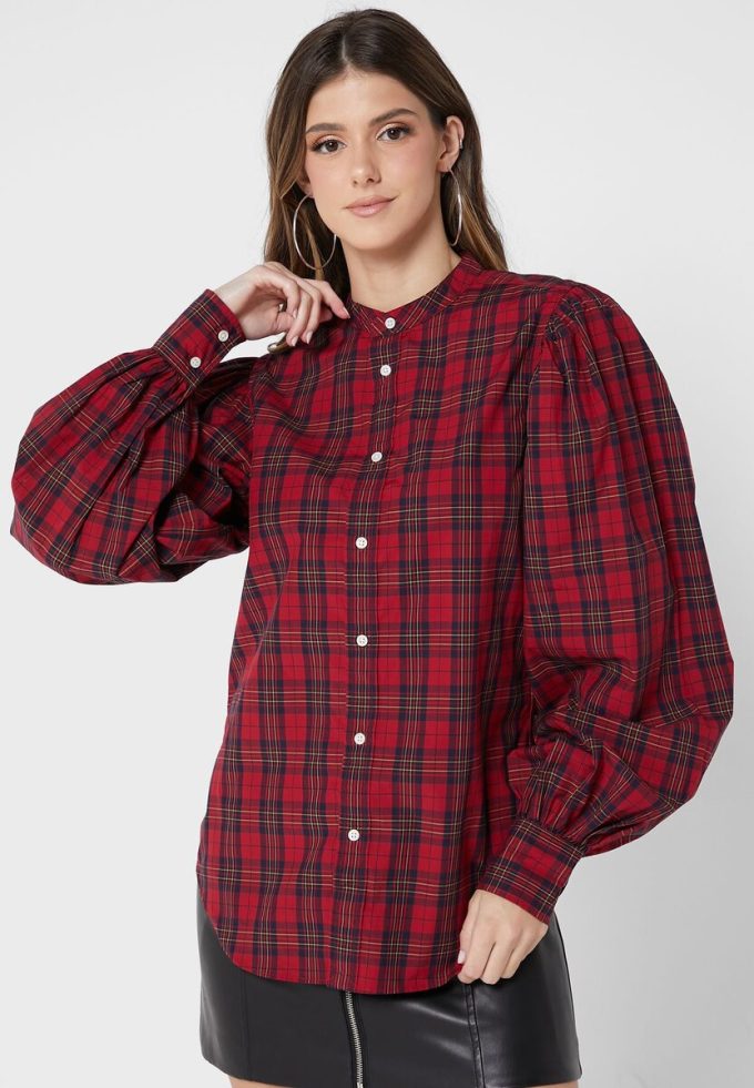 Blusas con botones Ralph Lauren rojas para mujer
