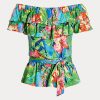 Blusas con hombros descubiertos de jersey floral multicolor de Ralph Lauren para mujer Blusas con hombros descubiertos de jersey floral multicolor de Ralph Lauren para mujer