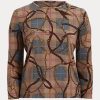Blusas de manga larga de algodón elástico a cuadros multicolor de Ralph Lauren para mujer